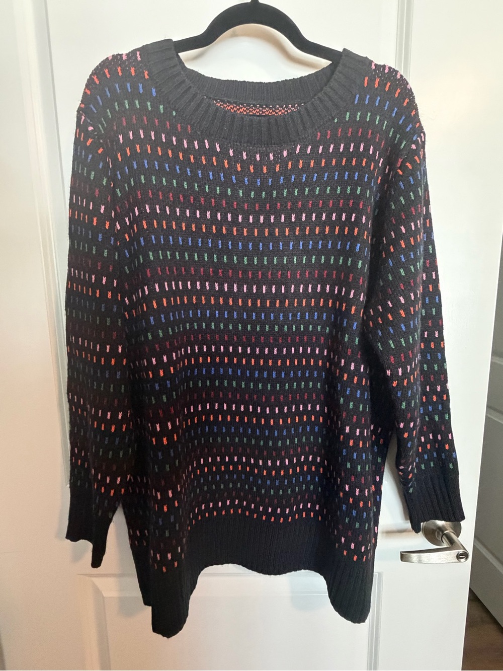 BloomChic Women Black Multicolor Knit Sweater - 18-20 - NWOT